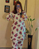 2 Pcs Women's Stitched Linen Embroidered Shirt And Trouser